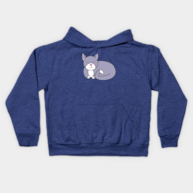 Grey Kitty Kids Hoodie by MysticHeart